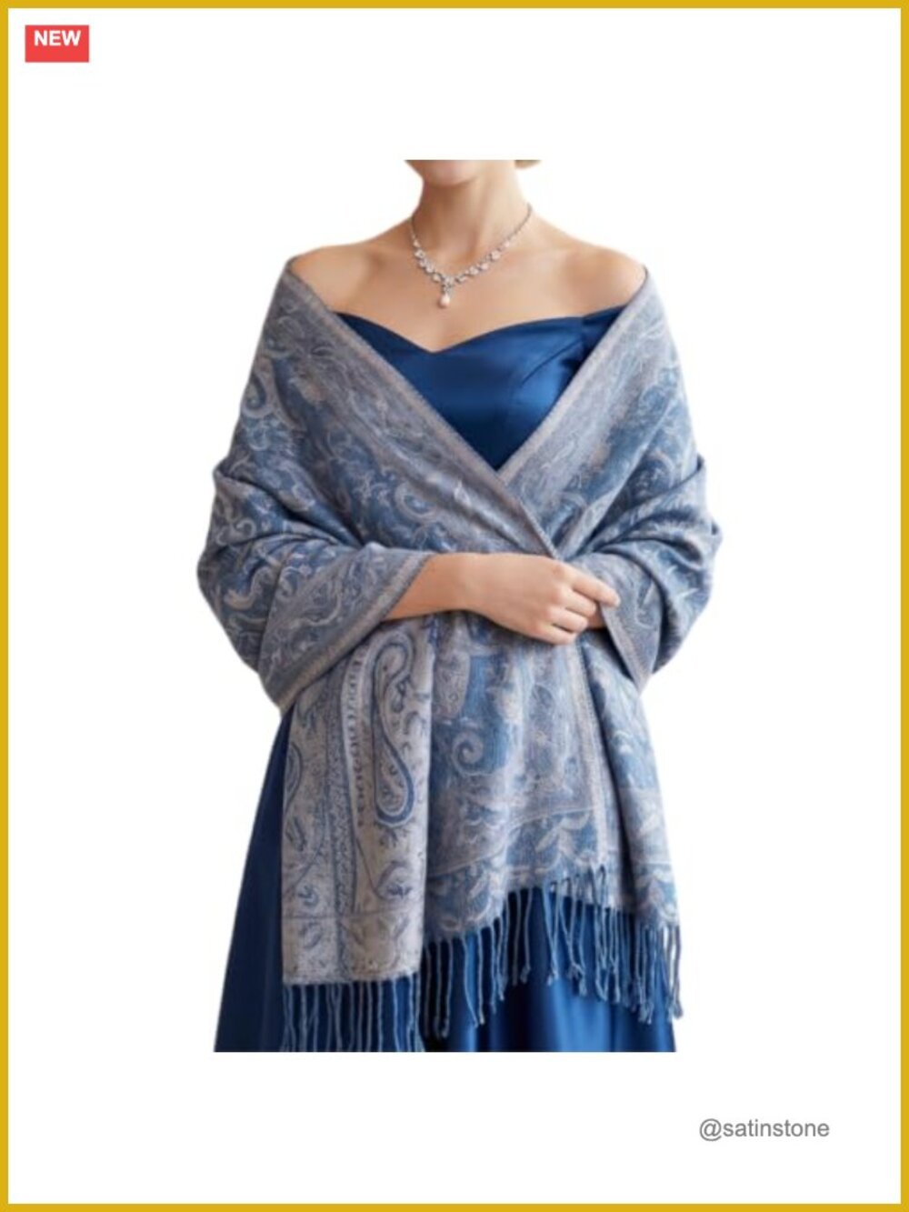 Viscose Acrylic Paisley Shawl Wrap with Fringes